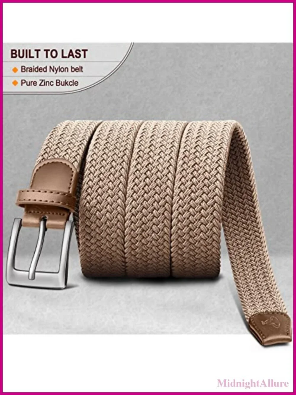 Woven Braided Stretch Web Belt 2 Pack Men Adjustable Golf Casual Gift Boxed